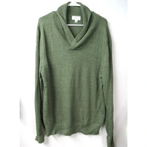 Goodfellow & Co Cowl Neck Ribbed Knit Pullover Sweater Men’s Size Large Green